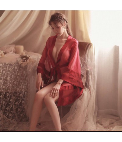 Прозрачный халат (бордовый), артикул 13176-2