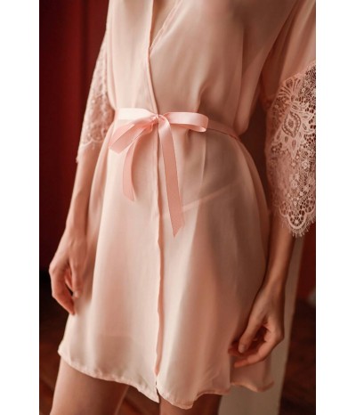 Халат из шифона (пудрово-розовый), артикул 13676-2