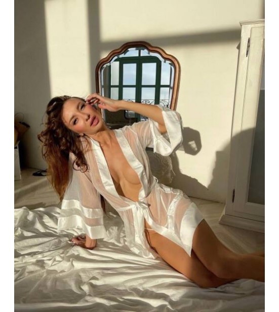 Прозрачный халат (белый), артикул 13176-3