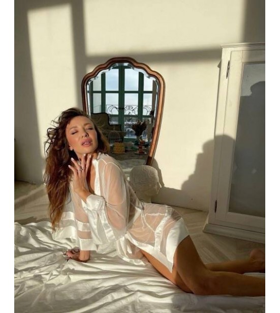 Прозрачный халат (белый), артикул 13176-3